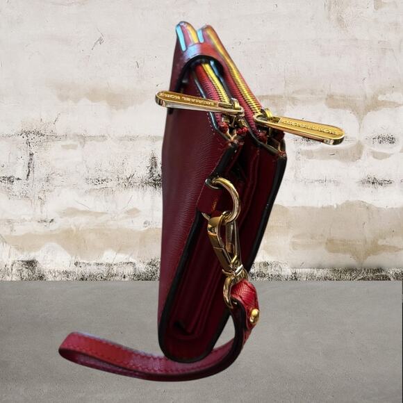 Michael Kors NWOT Adele Leather Double Zip Wristlet Wallet in Red - Picture 5 of 8